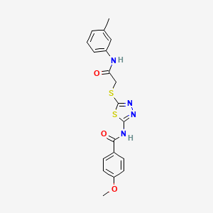 4-methoxy-N-(5-((2-oxo-2-(m-tolylamino)ethyl)thio)-1,3,4-thiadiazol-2-yl)benzamide