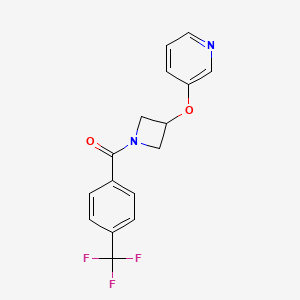 molecular formula C16H13F3N2O2 B2382767 (3-(Pyridin-3-yloxy)azetidin-1-yl)(4-(trifluoromethyl)phenyl)methanone CAS No. 1903751-99-4
