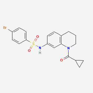 molecular formula C19H19BrN2O3S B2382770 4-bromo-N-[1-(cyclopropanecarbonyl)-3,4-dihydro-2H-quinolin-7-yl]benzenesulfonamide CAS No. 898439-36-6