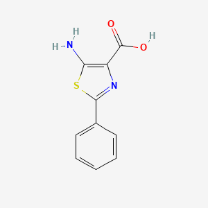 molecular formula C10H8N2O2S B2382777 5-Amino-2-phenyl-1,3-thiazole-4-carboxylic acid CAS No. 923010-77-9