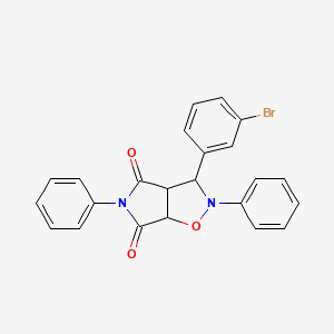 molecular formula C23H17BrN2O3 B2382780 3-(3-溴苯基)-2,5-二苯基二氢-2H-吡咯并[3,4-d]异恶唑-4,6(5H,6aH)-二酮 CAS No. 342608-75-7
