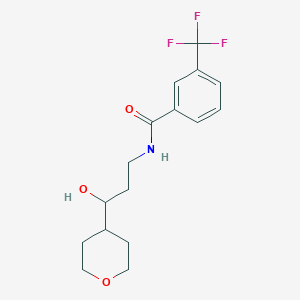 molecular formula C16H20F3NO3 B2382781 N-(3-hydroxy-3-(tetrahydro-2H-pyran-4-yl)propyl)-3-(trifluoromethyl)benzamide CAS No. 2034484-09-6