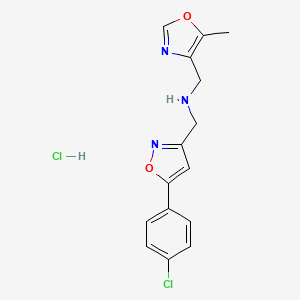 1-[5-(4-Chlorophenyl)-1,2-oxazol-3-yl]-N-[(5-methyl-1,3-oxazol-4-yl)methyl]methanamine;hydrochloride