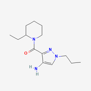 molecular formula C14H24N4O B2382787 3-[(2-Ethylpiperidin-1-yl)carbonyl]-1-propyl-1H-pyrazol-4-amine CAS No. 2101195-71-3