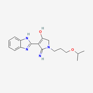 molecular formula C17H22N4O2 B2382790 5-氨基-4-(1H-苯并[d]咪唑-2-基)-1-(3-异丙氧基丙基)-1H-吡咯-3(2H)-酮 CAS No. 881567-33-5