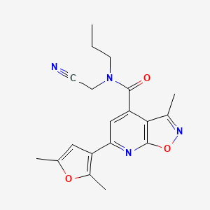molecular formula C19H20N4O3 B2382792 N-(cyanomethyl)-6-(2,5-dimethylfuran-3-yl)-3-methyl-N-propyl-[1,2]oxazolo[5,4-b]pyridine-4-carboxamide CAS No. 1311900-56-7
