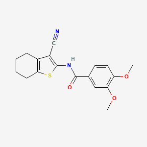 molecular formula C18H18N2O3S B2382795 N-(3-cyano-4,5,6,7-tetrahydro-1-benzothiophen-2-yl)-3,4-dimethoxybenzamide CAS No. 313273-94-8