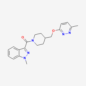 molecular formula C20H23N5O2 B2382801 (1-Methylindazol-3-yl)-[4-[(6-methylpyridazin-3-yl)oxymethyl]piperidin-1-yl]methanone CAS No. 2320888-97-7