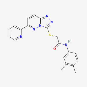 molecular formula C20H18N6OS B2382802 N-(3,4-dimethylphenyl)-2-((6-(pyridin-2-yl)-[1,2,4]triazolo[4,3-b]pyridazin-3-yl)thio)acetamide CAS No. 1209151-27-8