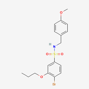 molecular formula C17H20BrNO4S B2382809 4-bromo-N-(4-methoxybenzyl)-3-propoxybenzenesulfonamide CAS No. 2061294-14-0