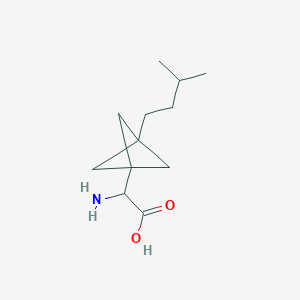 molecular formula C12H21NO2 B2382827 2-Amino-2-[3-(3-methylbutyl)-1-bicyclo[1.1.1]pentanyl]acetic acid CAS No. 2287261-43-0