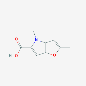 molecular formula C9H9NO3 B2382844 2,4-Dimethyl-4H-furo[3,2-b]pyrrole-5-carboxylic acid CAS No. 155445-40-2