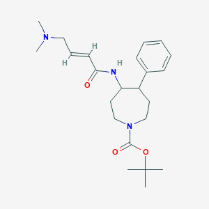 molecular formula C23H35N3O3 B2382847 Tert-butyl 4-[[(E)-4-(dimethylamino)but-2-enoyl]amino]-5-phenylazepane-1-carboxylate CAS No. 2411324-51-9