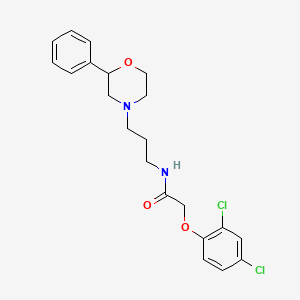 molecular formula C21H24Cl2N2O3 B2382857 2-(2,4-dichlorophenoxy)-N-(3-(2-phenylmorpholino)propyl)acetamide CAS No. 954047-07-5