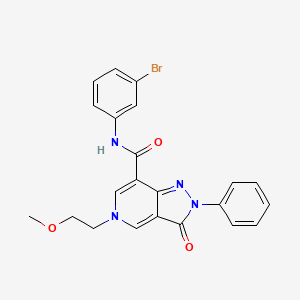molecular formula C22H19BrN4O3 B2382858 N-(3-bromophenyl)-5-(2-methoxyethyl)-3-oxo-2-phenyl-3,5-dihydro-2H-pyrazolo[4,3-c]pyridine-7-carboxamide CAS No. 923179-15-1