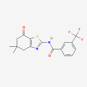 molecular formula C17H15F3N2O2S B2382860 N-(5,5-dimethyl-7-oxo-4,5,6,7-tetrahydro-1,3-benzothiazol-2-yl)-3-(trifluoromethyl)benzamide CAS No. 330189-71-4