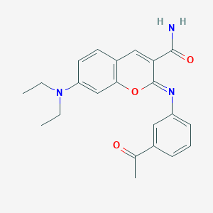 molecular formula C22H23N3O3 B2382864 (2Z)-2-[(3-acetylphenyl)imino]-7-(diethylamino)-2H-chromene-3-carboxamide CAS No. 388093-08-1
