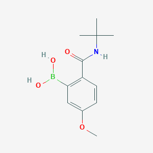 molecular formula C12H18BNO4 B2382869 2-(tert-Butylcarbamoyl)-5-methoxyphenylboronic acid CAS No. 2096333-56-9