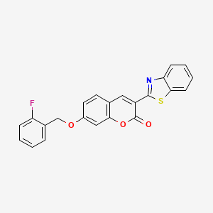 molecular formula C23H14FNO3S B2382872 3-(1,3-Benzothiazol-2-yl)-7-[(2-fluorophenyl)methoxy]chromen-2-one CAS No. 314745-63-6