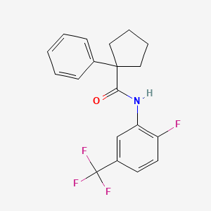 molecular formula C19H17F4NO B2382877 N-(2-Fluoro-5-(trifluoromethyl)phenyl)(phenylcyclopentyl)formamide CAS No. 1022529-02-7
