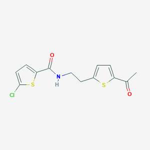 molecular formula C13H12ClNO2S2 B2382906 N-(2-(5-acetylthiophen-2-yl)ethyl)-5-chlorothiophene-2-carboxamide CAS No. 2034492-94-7