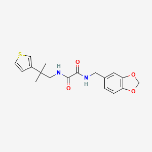 molecular formula C18H20N2O4S B2382909 N1-(苯并[d][1,3]二氧杂环-5-基甲基)-N2-(2-甲基-2-(噻吩-3-基)丙基)草酰胺 CAS No. 2309603-71-0