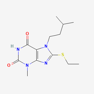 molecular formula C13H20N4O2S B2382911 8-(乙硫基)-7-异戊基-3-甲基-1H-嘌呤-2,6(3H,7H)-二酮 CAS No. 313530-81-3