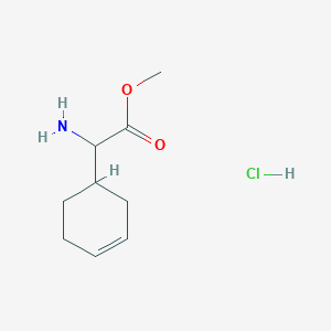 molecular formula C9H16ClNO2 B2382914 Methyl 2-amino-2-cyclohex-3-en-1-ylacetate;hydrochloride CAS No. 2305253-60-3