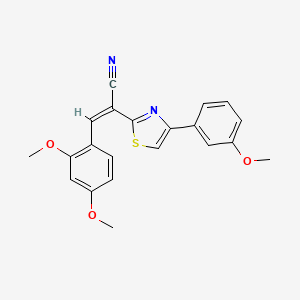 molecular formula C21H18N2O3S B2382930 (Z)-3-(2,4-dimethoxyphenyl)-2-(4-(3-methoxyphenyl)thiazol-2-yl)acrylonitrile CAS No. 476671-69-9