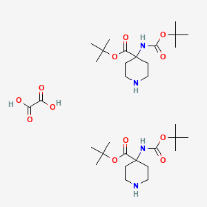 molecular formula C32H58N4O12 B2382944 4-叔丁氧羰基氨基-4-叔丁氧羰基哌啶-4-羧酸半草酸酯 CAS No. 2173992-44-2