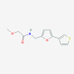 molecular formula C12H13NO3S B2382962 2-methoxy-N-((5-(thiophen-3-yl)furan-2-yl)methyl)acetamide CAS No. 2034565-54-1