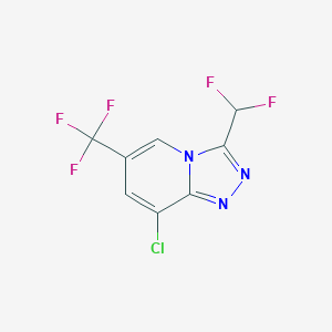 molecular formula C8H3ClF5N3 B2382966 8-Chloro-3-(difluoromethyl)-6-(trifluoromethyl)[1,2,4]triazolo[4,3-a]pyridine CAS No. 478248-92-9