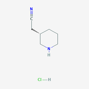 molecular formula C7H13ClN2 B2382967 (S)-2-(piperidin-3-yl)acetonitrile HCl CAS No. 1693757-39-9