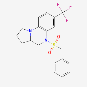 molecular formula C19H19F3N2O2S B2382970 5-(Benzylsulfonyl)-7-(trifluoromethyl)-1,2,3,3a,4,5-hexahydropyrrolo[1,2-a]quinoxaline CAS No. 860786-77-2