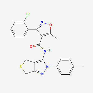 molecular formula C23H19ClN4O2S B2382975 3-(2-氯苯基)-5-甲基-N-[2-(4-甲基苯基)-2,6-二氢-4H-噻吩并[3,4-c]吡唑-3-基]异恶唑-4-甲酰胺 CAS No. 361172-37-4