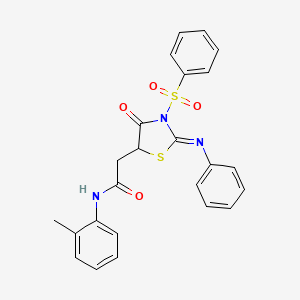 B2382979 (Z)-2-(4-oxo-2-(phenylimino)-3-(phenylsulfonyl)thiazolidin-5-yl)-N-(o-tolyl)acetamide CAS No. 406915-33-1