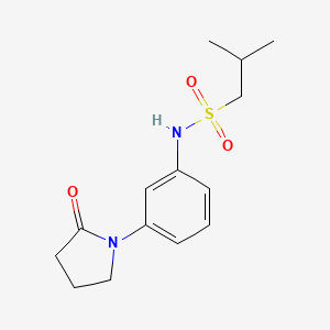 molecular formula C14H20N2O3S B2382993 2-甲基-N-(3-(2-氧代吡咯烷-1-基)苯基)丙烷-1-磺酰胺 CAS No. 952963-05-2
