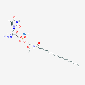 molecular formula C33H58N6NaO9P B238300 3'-Azido-3'-deoxy-5'-(3-octadecanamido-2-ethoxypropyl)phosphothymidine CAS No. 131933-67-0