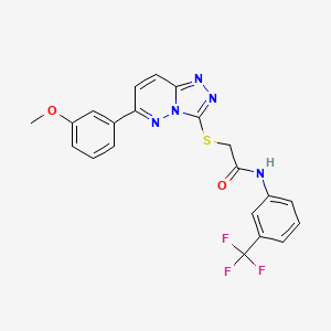 molecular formula C21H16F3N5O2S B2383006 2-((6-(3-甲氧基苯基)-[1,2,4]三唑并[4,3-b]哒嗪-3-基)硫代)-N-(3-(三氟甲基)苯基)乙酰胺 CAS No. 894061-01-9
