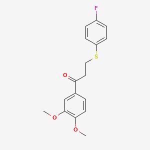 molecular formula C17H17FO3S B2383015 1-(3,4-二甲氧基苯基)-3-[(4-氟苯基)硫基]-1-丙酮 CAS No. 882749-33-9