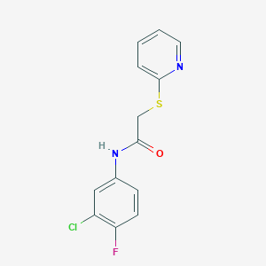 N-(3-Chloro-4-fluorophenyl)-2-(2-pyridinylsulfanyl)acetamide
