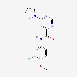 molecular formula C16H17ClN4O2 B2383025 N-(3-chloro-4-methoxyphenyl)-6-(pyrrolidin-1-yl)pyrimidine-4-carboxamide CAS No. 1905143-51-2