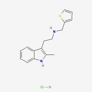 2-(2-methyl-1H-indol-3-yl)-N-(thiophen-2-ylmethyl)ethan-1-amine hydrochloride