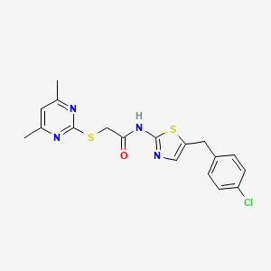 N-(5-(4-chlorobenzyl)thiazol-2-yl)-2-((4,6-dimethylpyrimidin-2-yl)thio)acetamide