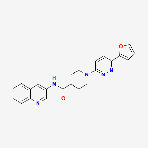 molecular formula C23H21N5O2 B2383033 1-(6-(呋喃-2-基)吡哒嗪-3-基)-N-(喹啉-3-基)哌啶-4-甲酰胺 CAS No. 1105220-10-7