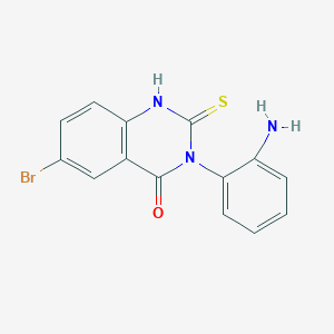 molecular formula C14H10BrN3OS B2383056 3-(2-氨基苯基)-6-溴-2-硫代-1H-喹唑啉-4-酮 CAS No. 422288-78-6
