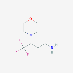 molecular formula C8H15F3N2O B2383078 4,4,4-三氟-3-吗啉基丁-1-胺 CAS No. 1157129-55-9