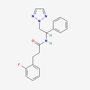 molecular formula C19H19FN4O B2383080 3-(2-氟苯基)-N-(1-苯基-2-(2H-1,2,3-三唑-2-基)乙基)丙酰胺 CAS No. 2034438-26-9