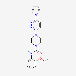 molecular formula C21H24N6O2 B2383088 4-(6-(1H-pyrrol-1-yl)pyridazin-3-yl)-N-(2-ethoxyphenyl)piperazine-1-carboxamide CAS No. 1396767-27-3