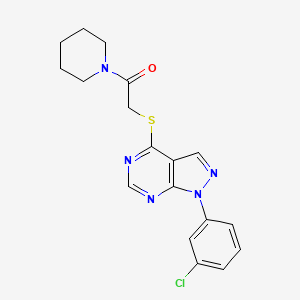 2-[1-(3-Chlorophenyl)pyrazolo[3,4-d]pyrimidin-4-yl]sulfanyl-1-piperidin-1-ylethanone